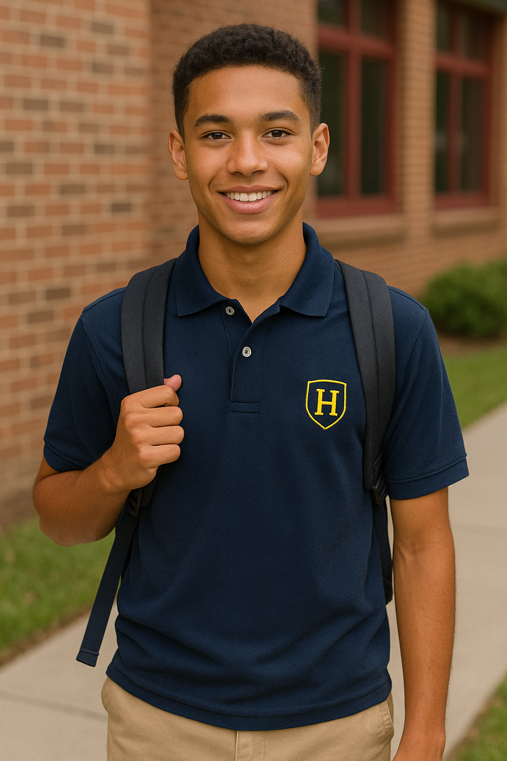 Back-to-School Pique Polo Shirt with School Logo