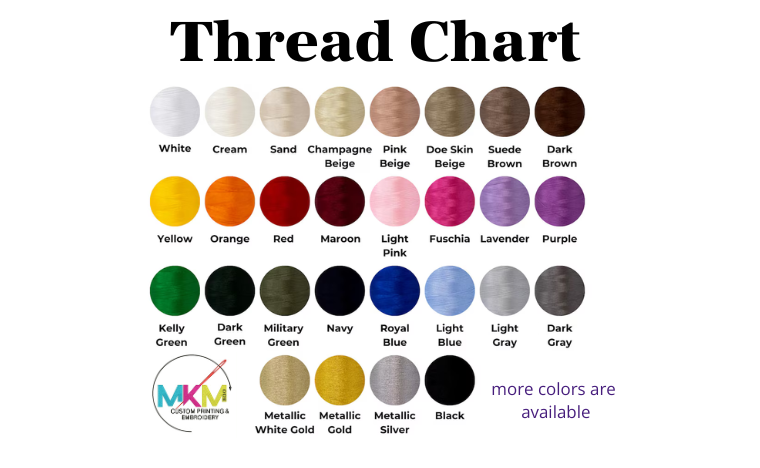 Color chart with various thread colors and a visible brand logo.