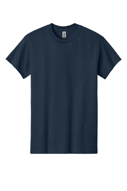 Navy blue t-shirt on a white background