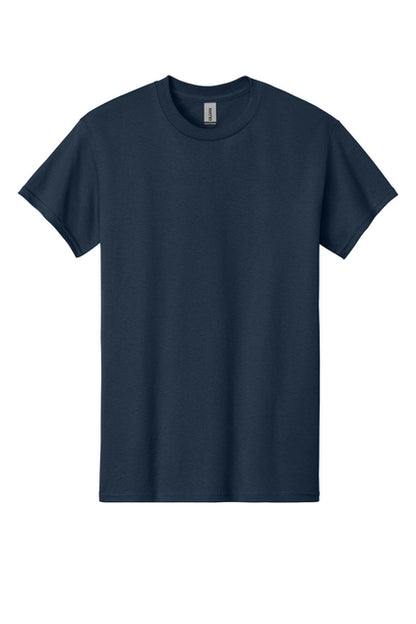 Navy blue t-shirt on a white background
