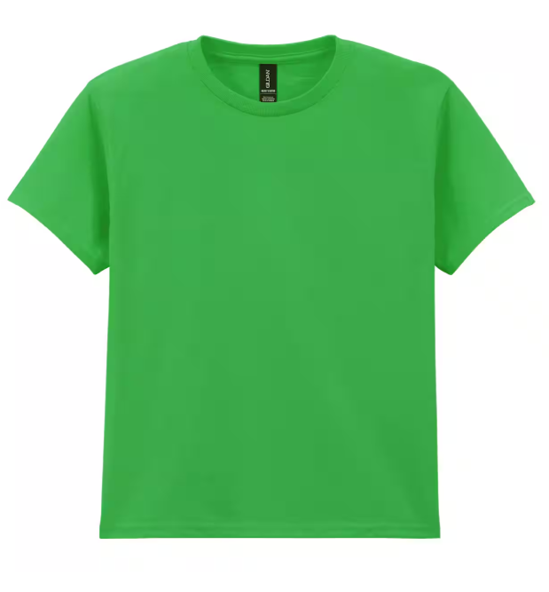 Green t-shirt on a white background