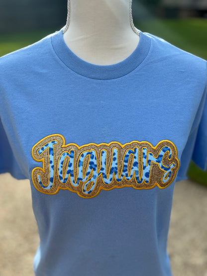 Custom Glitter Appliqué Sports Team T-Shirt – Jaguars | More Teams Coming Soon