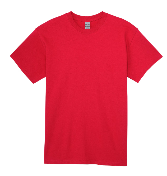 Red t-shirt on a white background