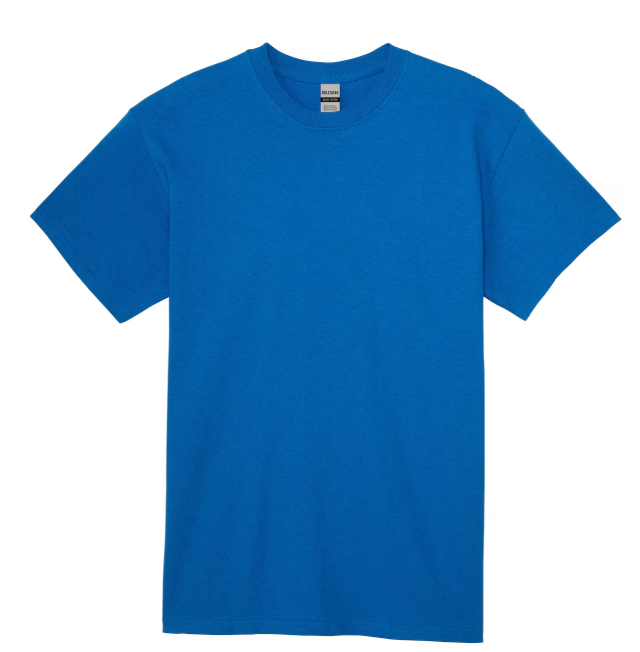 Blue t-shirt on a white background
