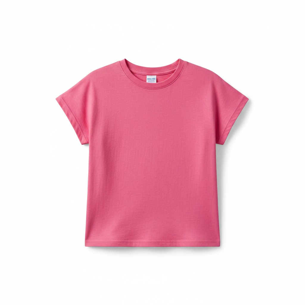 Pink t-shirt on a white background