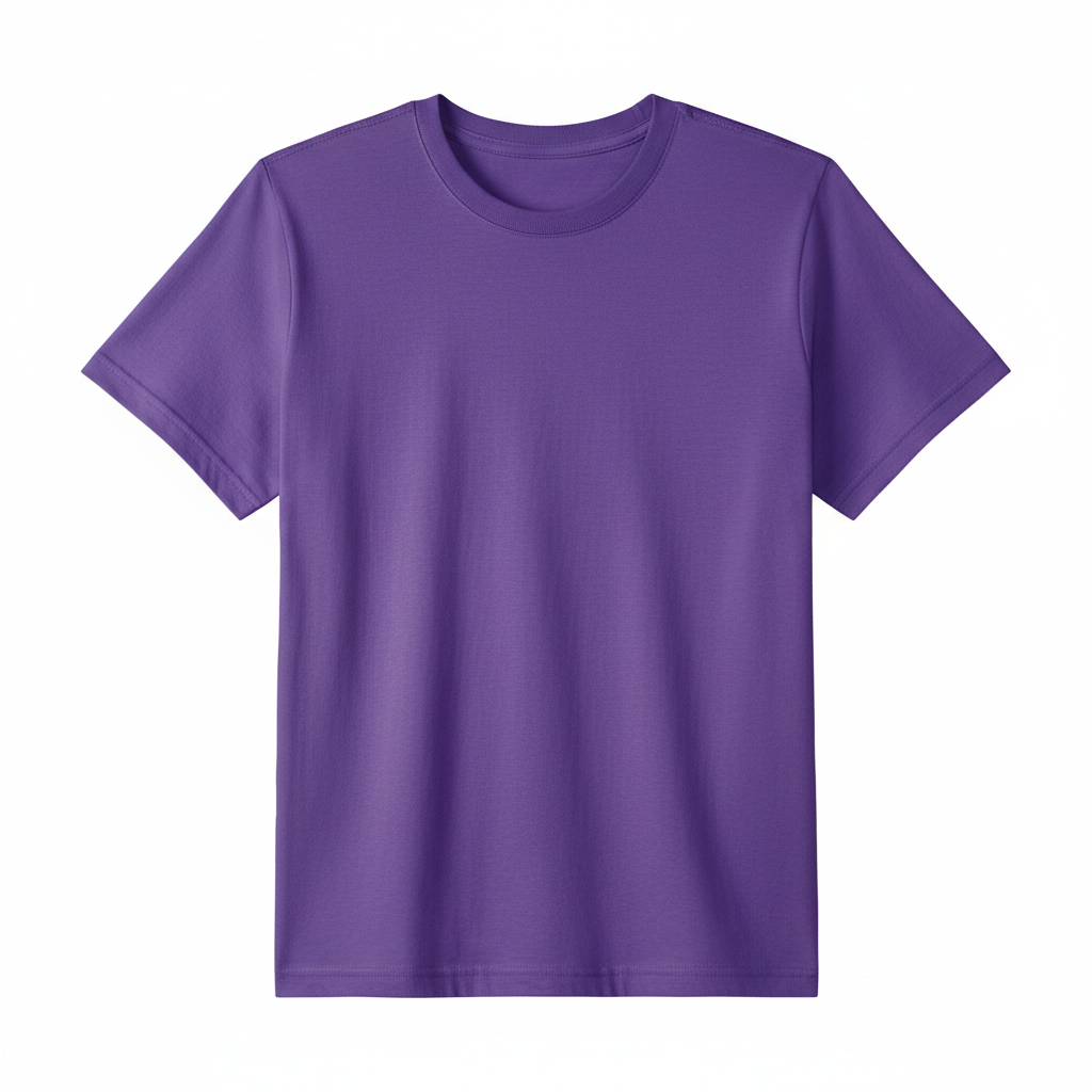 Purple t-shirt on a white background