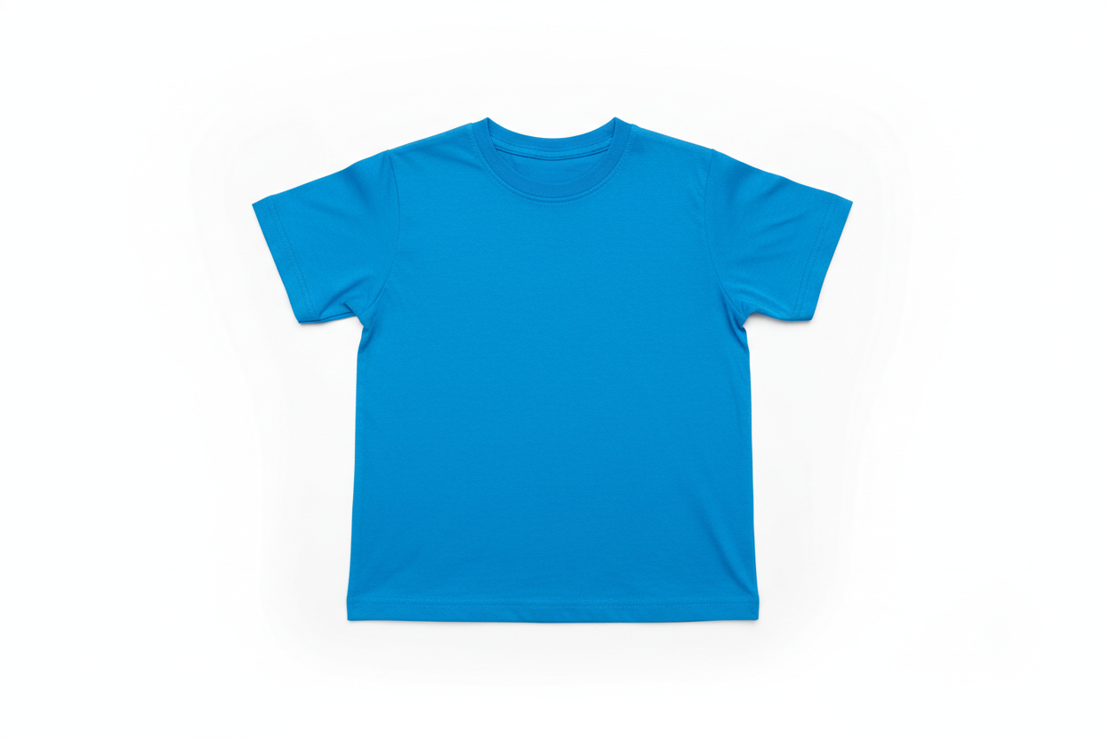 Blue t-shirt on a white background